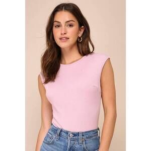 Lulus Wonderfully Sweet Dusty Mauve Cap Sleeve Backless Bodysuit Pink - Size M